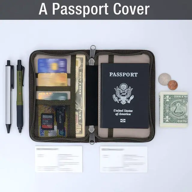 Alt view image 4 of 7 - Journal Cover for Field Notes Notebooks Moleskine Cahier 3.5 x 5.5 with zipper pen holder, Water Resistant Pocket Notebook Cover for Journal Notebook planner, Classy Waxed Canvas, Olive