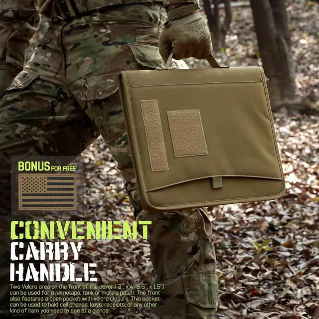 Alt view image 3 of 7 - Portfolio Padfolio Binder Detachable 3-Ring Binder Planner, Zip Tactical Notebook Cover with A4 Letter Paper, Multi-Storage Organizer Handle Bag for Out-Work, Travels, Office & School