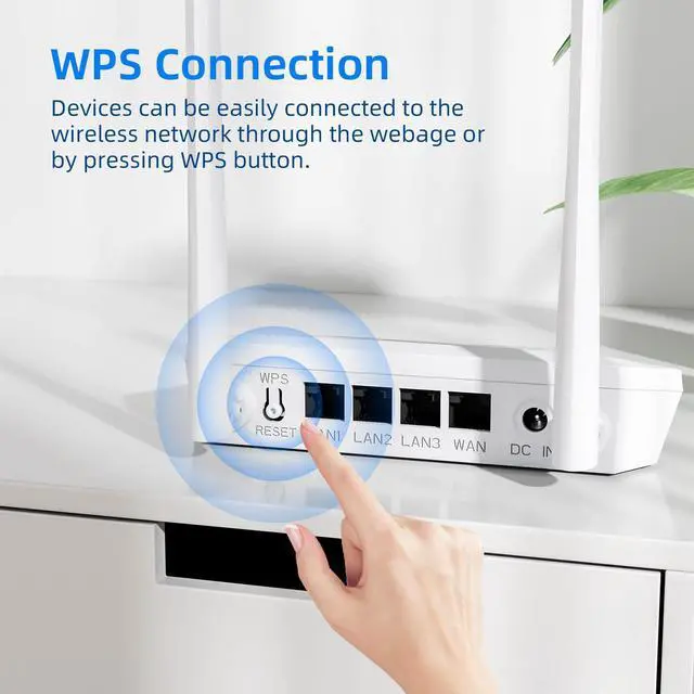 Alt view image 4 of 7 - N300 WiFi Router 2.4G Easy Setup Wireless Internet Network Router, Supports Wireless Repeater, WISP, Up to 300Mbps for Home and Office