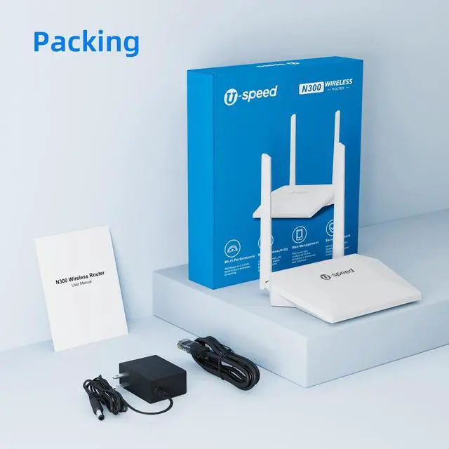 Alt view image 7 of 7 - N300 WiFi Router 2.4G Easy Setup Wireless Internet Network Router, Supports Wireless Repeater, WISP, Up to 300Mbps for Home and Office