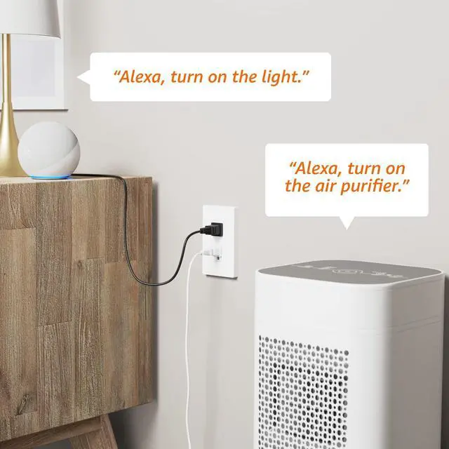 Alt view image 2 of 5 - Smart In-Wall Outlet, Works with Alexa Only, Individually Controlled Outlets, Voice Control, WiFi, 15 Amps, 2.4 GHz, No Hub Required, White