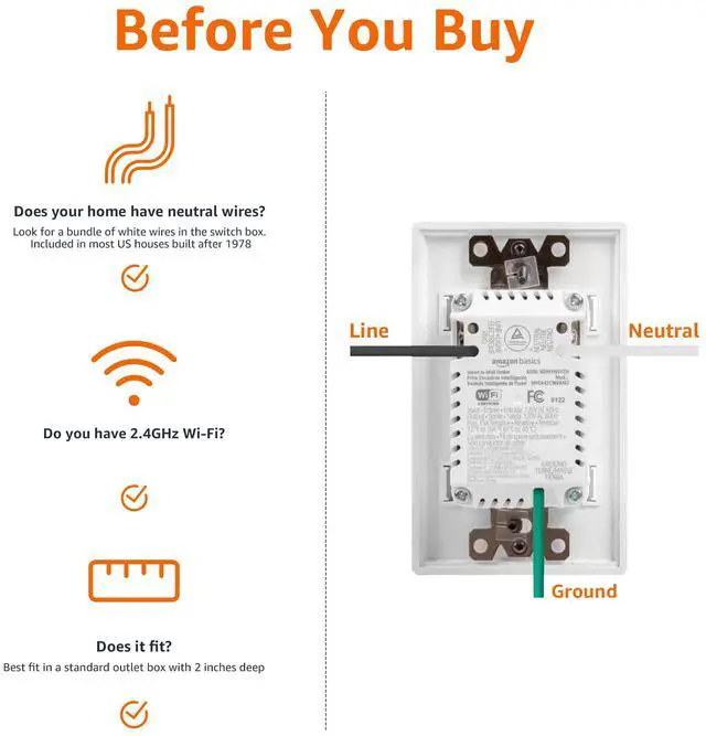 Alt view image 4 of 5 - Smart In-Wall Outlet, Works with Alexa Only, Individually Controlled Outlets, Voice Control, WiFi, 15 Amps, 2.4 GHz, No Hub Required, White