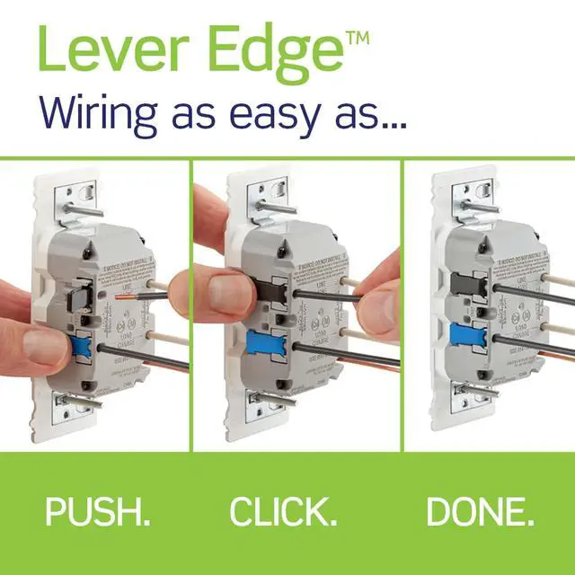 Alt view image 3 of 7 - Lever Edge 15 Amp Self-Test, Tamper Resistant GFCI Outlet, EGFT1-W, White