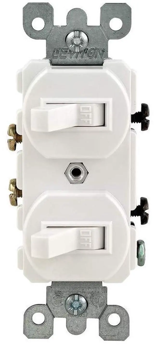 Main image of 15 Amp, 120/277 Volt, Duplex Style Single-Pole/Single-Pole Combination Switch, 5224-2W, White