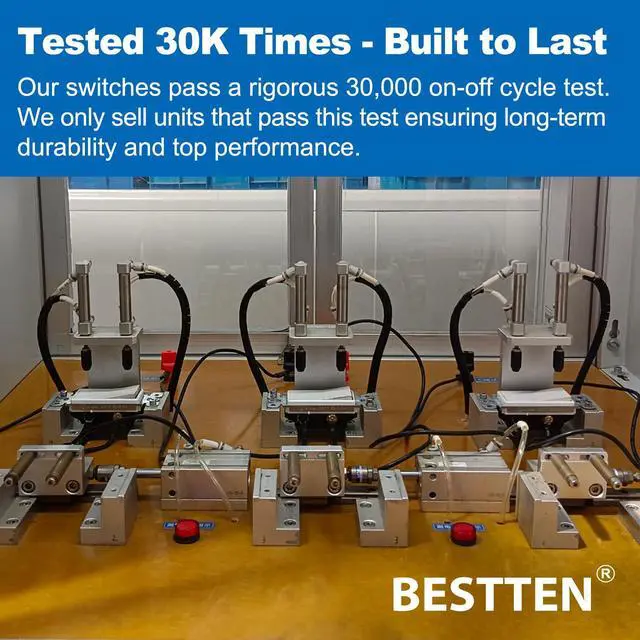 Alt view image 5 of 7 - 20 Pack Single Pole Decorator Wall Light Switch with Wallplate, 15A 120/277V, On/Off Rocker Paddle Interrupter, UL Listed, White