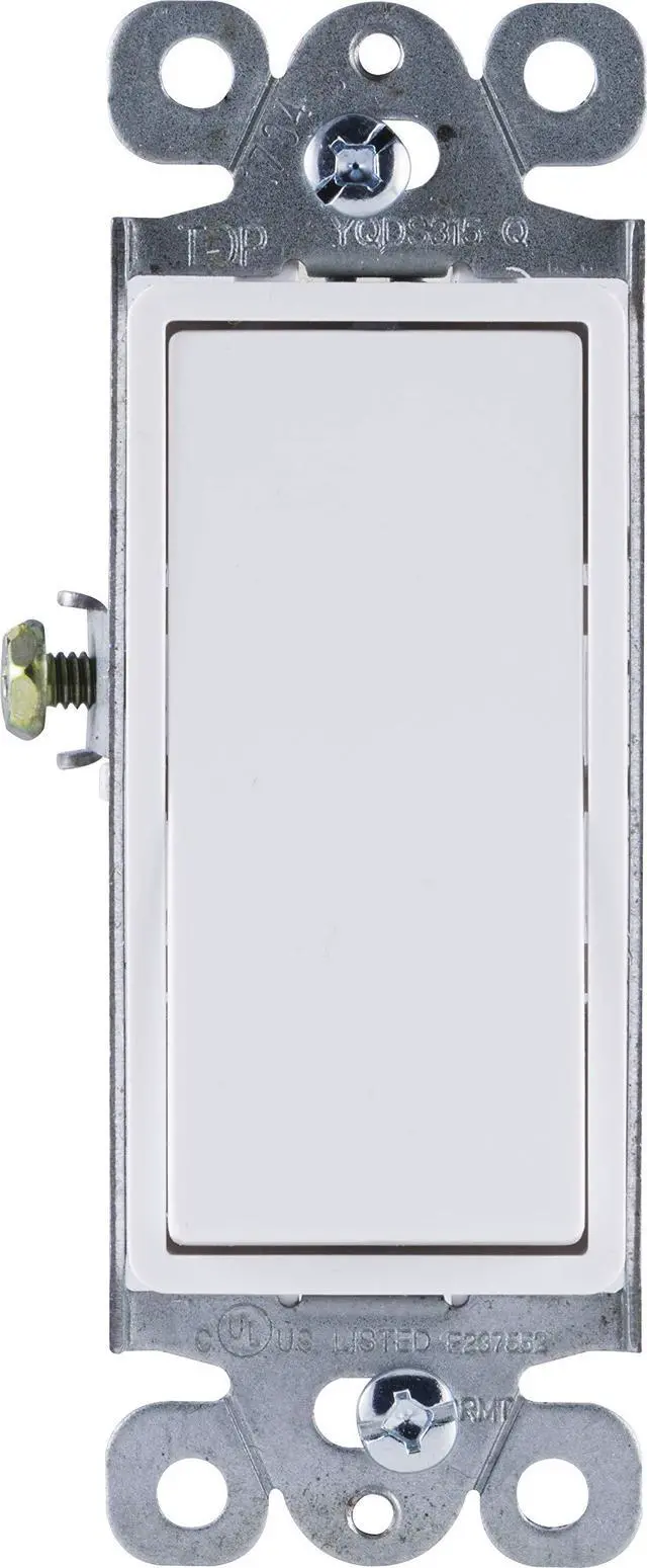 Alt view image 3 of 6 - Grounding Paddle Rocker Switch 5 Pack, Single Pole, in Wall On/Off Power Switch Replacement for Ceiling Fans & Lights, 15 Amp, Great for Home, Office & Kitchen, UL Listed, White, 44017