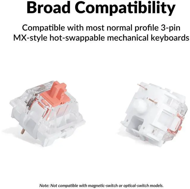 Alt view image 4 of 7 - Silent K Pro Red Mechanical Switches 110PCS, Quiet Linear 45gf, Factory Pre-Lubed, SMD-LED Compatible, 3-Pin Hot-Swappable, Smooth Typing for Gaming & Office