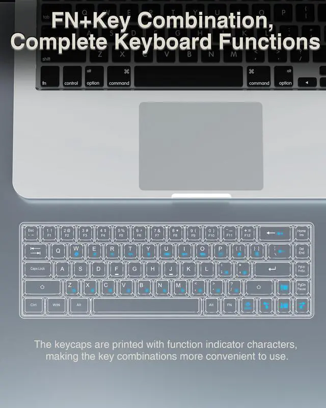 Alt view image 6 of 7 - 60% Gaming Keyboard,Small Keyboard USB-C Wired,Compact Mini Teclado Gamer,68 Keys RGB Backlit Portable Membrane Keyboards for Business Trips,Office,PC Games (SK968,White)