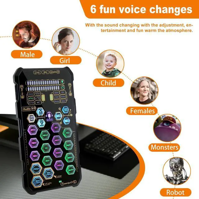 Alt view image 2 of 7 - Small Handheld Sound Card Set for Podacsting, Broadcasting, Living, Singing, Recording, Gaming with Families, Friends, Gift,YouTube, TikTok