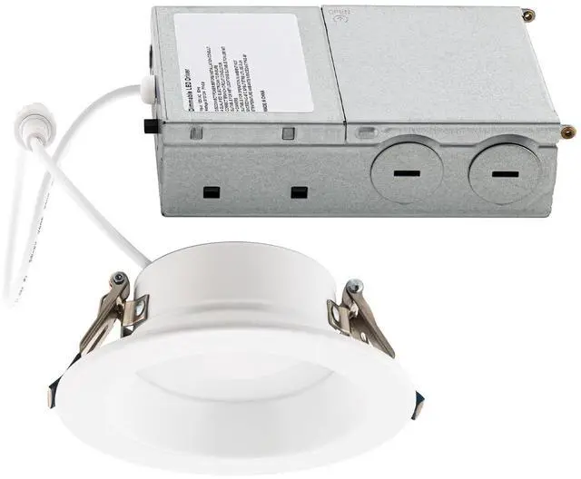 Main image of Builder Essential 3in 550 Lumens Round LED Recessed Light and Housing for Remodel or New Construction with Regressed Trim 3-Power Modes 4W-6W-8W, 5-CCT 2700-3000-3500-4000-5000K in White IC-Rated
