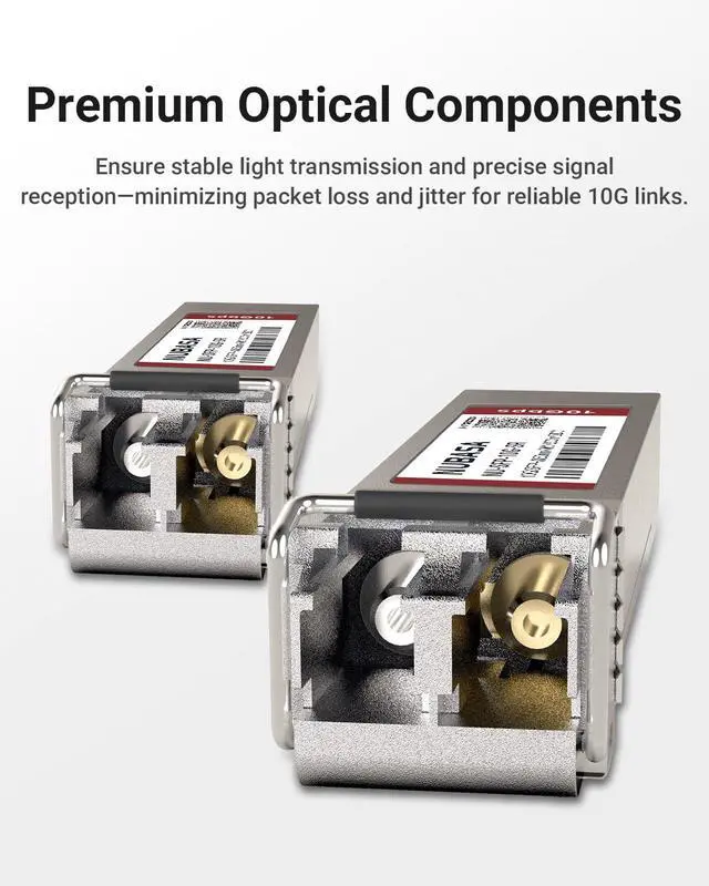 Alt view image 4 of 6 - 10GBase-SR SFP+ Module | 850nm Multimode Fiber Transceiver | Up to 300m Over OM3/OM4 | LC Duplex, Plug and Play | Compatible for Cisco SFP-10G-SR, Ubiquiti UniFi, and More (Pack of 2)