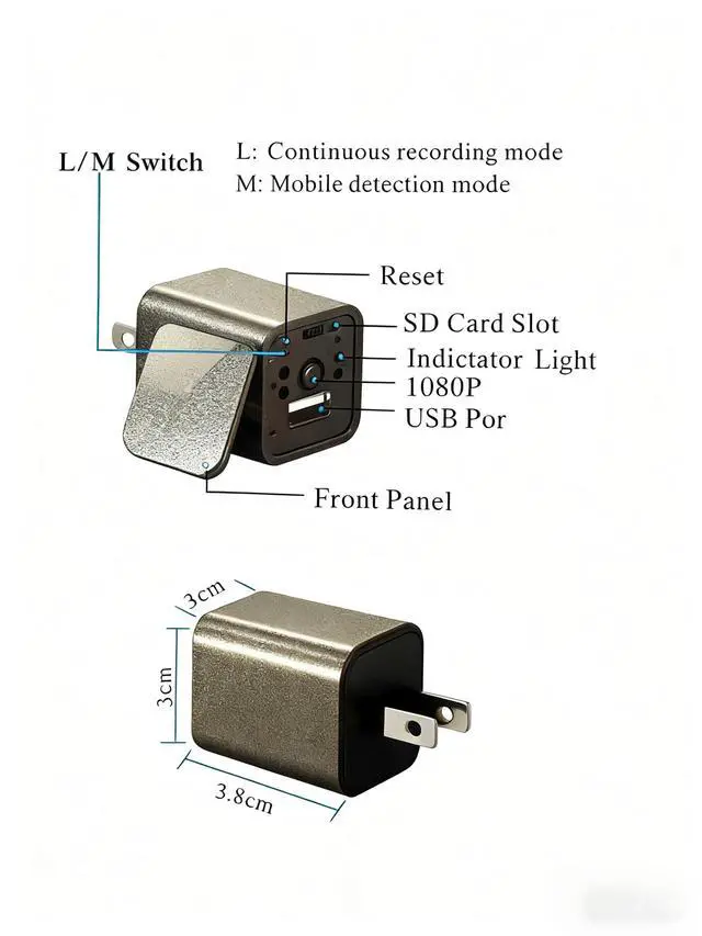 Alt view image 2 of 7 - Smart Small Hidden Camera - Full HD 1080P Hidden Security Cameras with Motion Detection Loop Recording, Mini Nanny Cam with 32GB for Home/Baby/Pet/Nanny, No WiFi Needed, No Audio