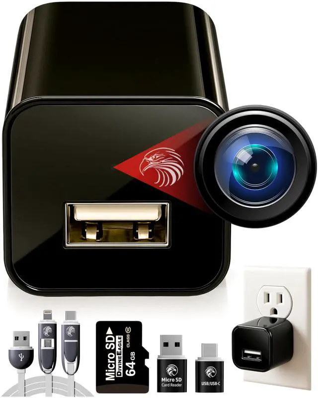 Main image of 1080p Dome Cam, Motion Detection, microSD Slot, Easy Setup, App-Free, No Live View-Data Protected, Video-Only - Plug-in Premium Reliable Pet Camera for Pet Nanny Use, with 64GB Card