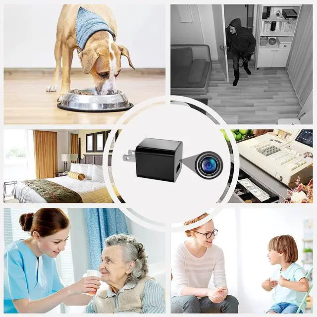 Alt view image 3 of 6 - Hidden Camera Charger, Mini Full HD 1080P Spy Camera Charger, Nanny Cam with 32GB Micro SD Card, Indoor Security Camera Baby Monitor Surveillance