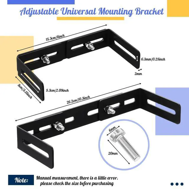 Alt view image 2 of 7 - 1 Set Adjustable Universal Mounting Bracket for Cb/ham Radio Transceiver & Scanners Cb Radio Mount, Adjust from 6" to 10" in Width