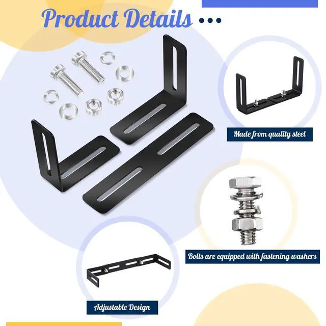 Alt view image 3 of 7 - 1 Set Adjustable Universal Mounting Bracket for Cb/ham Radio Transceiver & Scanners Cb Radio Mount, Adjust from 6" to 10" in Width