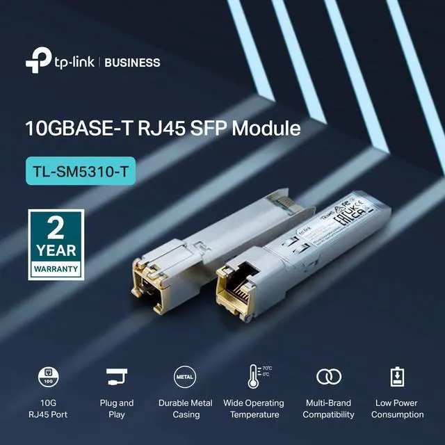 Alt view image 2 of 6 - TL-SM5310-T | 10GBase-T RJ45 SFP+ Module | 10G Copper SFP+ Transceiver | SFP+ to Ethernet | Plug and Play | Hot Pluggable | Up to 30m distance| | Durable Metal Casing | Versatile Compatibility