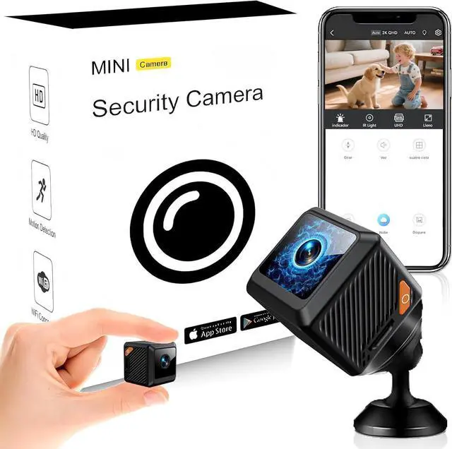 Main image of Mini Hidden Camera, Wireless WiFi/No WiFi Nanny Cam Security with Strong Adsorption, Motion Detection, Night Vision, Cloud & SD Storage, App Control for Home Baby Pet Office