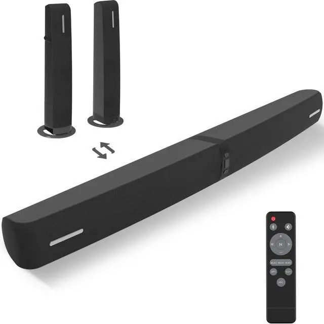 Main image of Sound Bar for Smart TV,90W Soundbar with Bluetooth/ARC/Optical/AUX Connect, Auto Volume Boost, 3 Customizable Equalizer Modes, 2 in 1 Detachable Soundbar for TV/PC/Gaming/Projectors