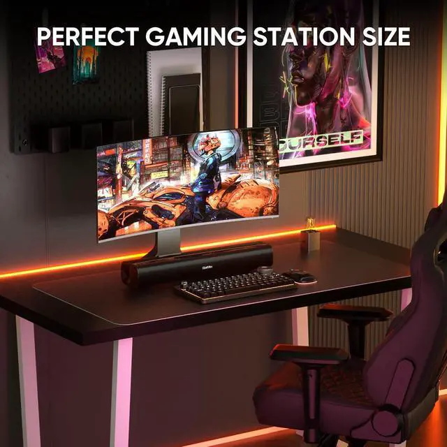 Alt view image 4 of 6 - Sound Bar,17 inch Sound Bar for Smart TV with Bluetooth 5.3/Optical/AUX Connection, Soundbar for TV/PC/Gaming/Projectors,Wall Mountable & Ultra Compact Design