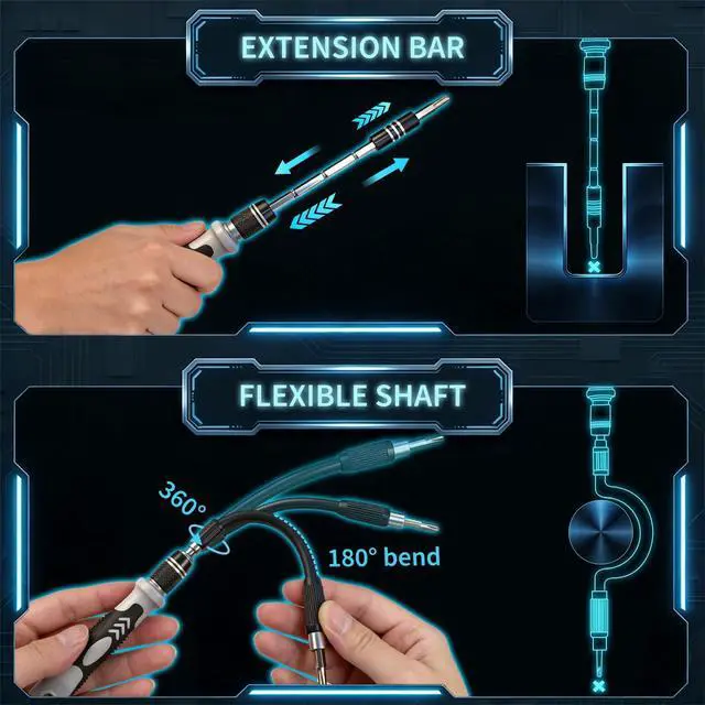 Alt view image 4 of 7 - 122 in 1 Precision Computer Screwdriver Kit, Laptop Screwdriver Sets with 101 Magnetic Drill Bits, Computer Accessories, Electronics Tool Kit Compatible for Tablet, PC, iPhone, PS4 Repair