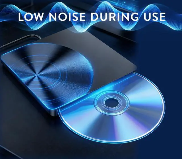 Alt view image 4 of 7 - Portable External CD/DVD Drive, USB 3.0 & USB C Burner +/-RW RW Burner CD ROM Reader Writer Disk Duplicator Optical Drive for Laptop Desktop PC Windows 11/10/8/7 Apple Mac Pro MacBook Mac Linux