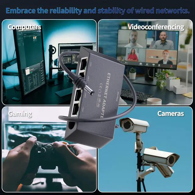 Alt view image 6 of 6 - Starlink Gen 3/Mini Ethernet Adapter Multi Ports Starlink Mini Ethernet Cable Network Adaptor 4 RJ45 Outputs Simultaneously Up to 1 Gbps