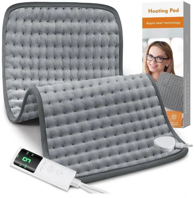 Main image of Heating Pad for Back Pain Relief, Heating Pads for Period Cramps with 9 Heat Settings & 4 Timers Auto-off, Machine Washable, Dry & Moist Heat, Soft Electric Heating Pad for Sore Muscles,Gift,12''×24''