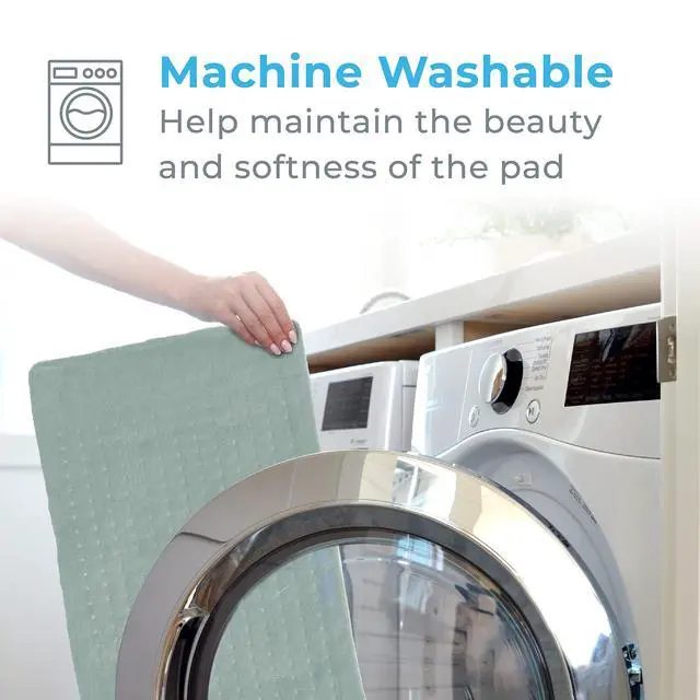 Alt view image 4 of 7 - PureRelief XL Heating Pad - 12" x 24" Electric Heating Pad for Back Pain & Cramps, 6 Heat Settings, FSA/HSA Eligible, Soft Machine Wash Fabric, Auto-Off & Moist Heat (Zen Green)