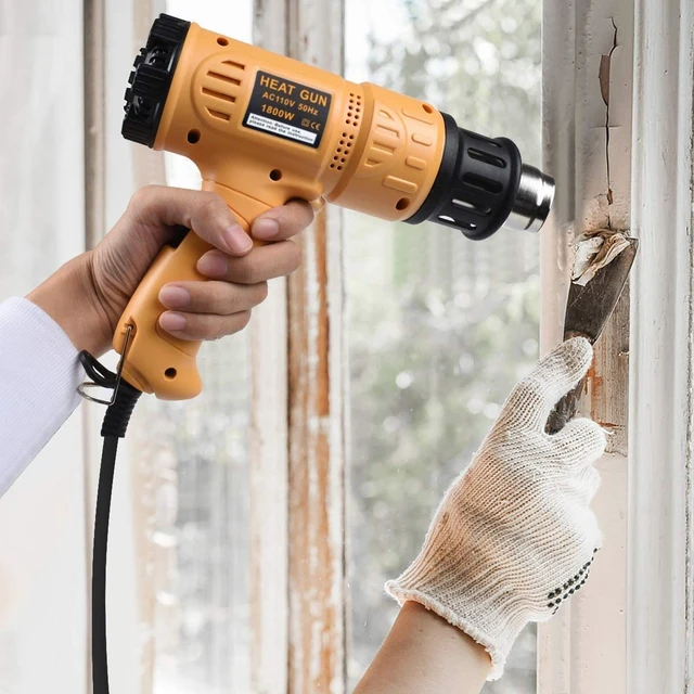 Alt view image 5 of 7 - 1800W Heat Gun Variable Temp 122-1202 for Crafts, Shrink Wrap | Fast Heating 122-1202, Dual Airflow, Overheat Protection, 4 Nozzles for Shrink Tubing, Paint Removal and 3D Printing