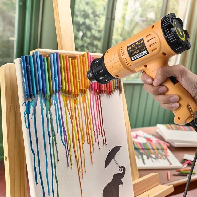 Alt view image 6 of 7 - 1800W Heat Gun Variable Temp 122-1202 for Crafts, Shrink Wrap | Fast Heating 122-1202, Dual Airflow, Overheat Protection, 4 Nozzles for Shrink Tubing, Paint Removal and 3D Printing