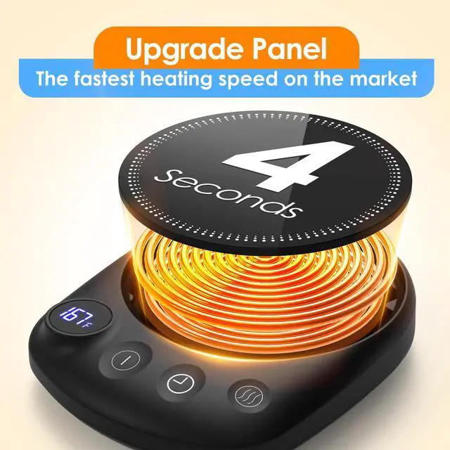 Alt view image 4 of 7 - Coffee Mug Warmer - Fastest Heating & Highest Temperature, Coffee Cup Warmer for Desk Auto Shut Off, 4 Temp Settings & 1-12H Timer, Smart Electric Beverage Warmer for Coffee, Tea (Black)