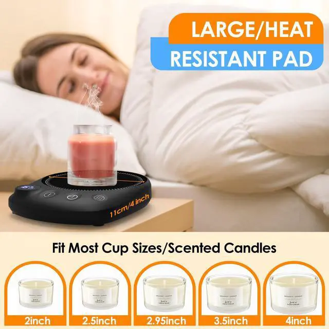 Alt view image 7 of 7 - Coffee Mug Warmer - Fastest Heating & Highest Temperature, Coffee Cup Warmer for Desk Auto Shut Off, 4 Temp Settings & 1-12H Timer, Smart Electric Beverage Warmer for Coffee, Tea (Black)