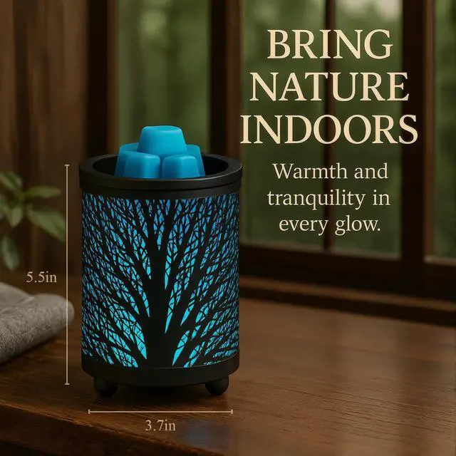 Alt view image 4 of 7 - Electric Wax Melt Warmer PTC Heating Plate with 7 Colors LED Changing Light Wax Warmer Fragrance Warmer for Home Office Gifts & Decor(Black Forest)