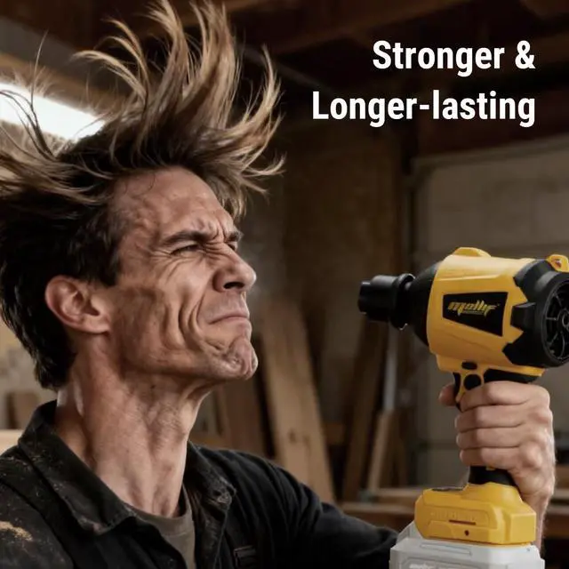 Alt view image 5 of 7 - Cordless Compressed Air Duster & Blower Compatible with DeWalt 20V MAX Battery (Tool Only), Brushless Motor, 3-Speed Adjustable, 50,000 RPM, LED Light, Portable Inflatable Pump for Cleaning, Camping