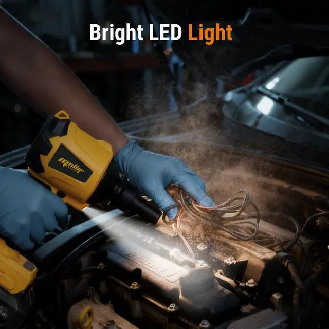 Alt view image 6 of 7 - Cordless Compressed Air Duster & Blower Compatible with DeWalt 20V MAX Battery (Tool Only), Brushless Motor, 3-Speed Adjustable, 50,000 RPM, LED Light, Portable Inflatable Pump for Cleaning, Camping