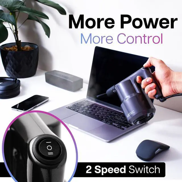 Alt view image 2 of 7 - AirTec Ultra Electric Air Duster Blower for PC, Laptop, Console, Electronics and Home Cleaning, Environmental Alternative to Spray air can Duster Keyboard Cleaner (Type 6)