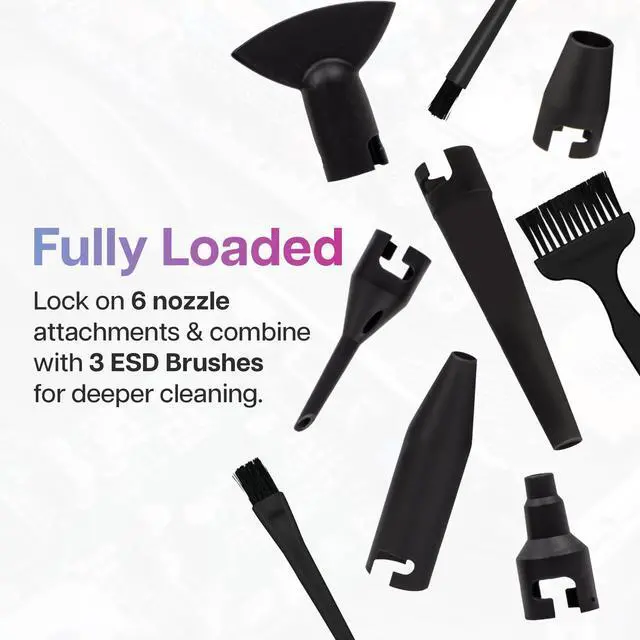 Alt view image 7 of 7 - AirTec Ultra Electric Air Duster Blower for PC, Laptop, Console, Electronics and Home Cleaning, Environmental Alternative to Spray air can Duster Keyboard Cleaner (Type 6)