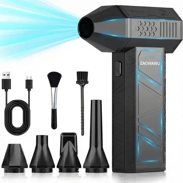 Main image of X3MINI Compressed Air Duster 110,000RPM Electric Air Duster & Mini Blower, 3-Gear Cordless Air Duster for PC Cleaning Kit, Keyboard, Car & Home Air Duster Rechargeable Computer Cleaner