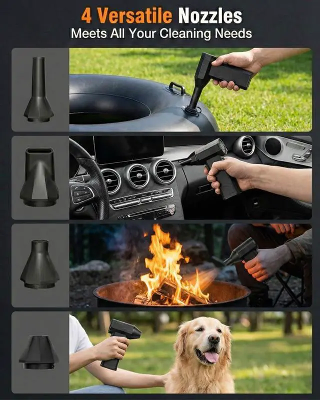 Alt view image 2 of 7 - X3MINI Compressed Air Duster 110,000RPM Electric Air Duster & Mini Blower, 3-Gear Cordless Air Duster for PC Cleaning Kit, Keyboard, Car & Home Air Duster Rechargeable Computer Cleaner