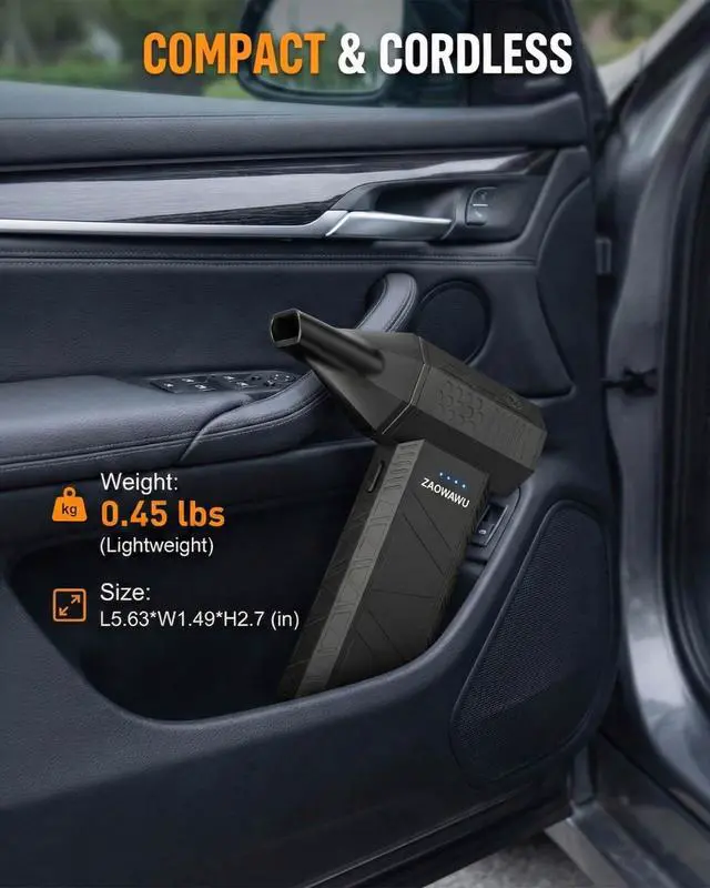 Alt view image 7 of 7 - X3MINI Compressed Air Duster 110,000RPM Electric Air Duster & Mini Blower, 3-Gear Cordless Air Duster for PC Cleaning Kit, Keyboard, Car & Home Air Duster Rechargeable Computer Cleaner