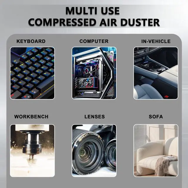 Alt view image 5 of 7 - Electric Air Duster - 130000RPM Compressed Air Duster3 Gear Adjustable Jet Dry Blower can Reusable Can for Computer Keyboard,Outdoors,Car,Home. (Black)