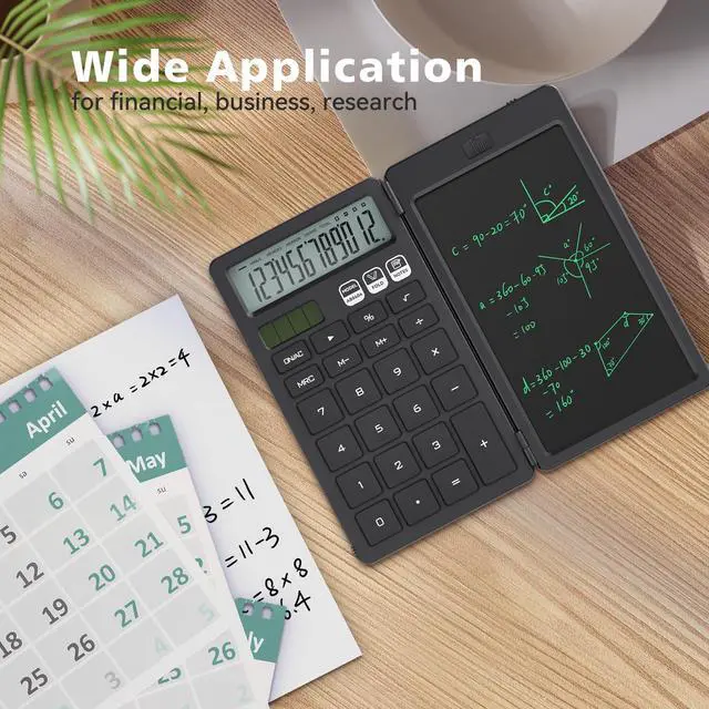 Alt view image 5 of 6 - Desk Calculator with Erasable LCD Notepad Calculators Desktop Basic Calculators for Middle School Cute Pocket Simple Calculator Office Desk Accessories Supplies Home Office Essential Big Button