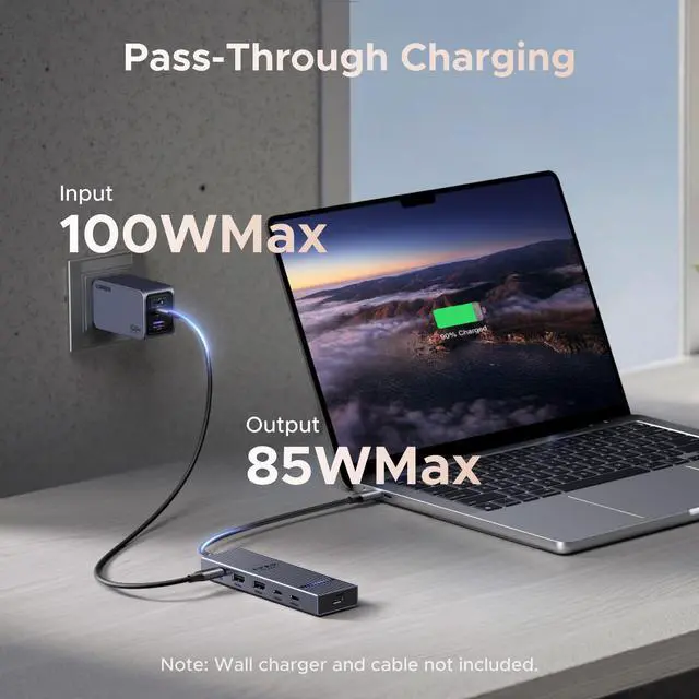 Alt view image 4 of 7 - Revodok USB-C Hub 4K@60Hz Video Adapter 10Gbps 2×USB-A 3.2 + 2×USB-C 3.2 100W PD, USB Hub Splitter Compatible with Portable Monitor, MacBook Pro/Air, iPad Pro, Steam Deck, Dell XPS