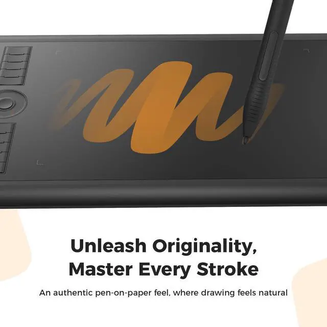 Alt view image 5 of 7 - M10K Drawing Tablet, 10x6 inch Large Graphics Tablet with Touch Ring, 8192 Levels Battery-Free Stylus, 10 Hot Keys, Art Tablet for Design, Writing, Editing, Work with Mac, Windows, Android