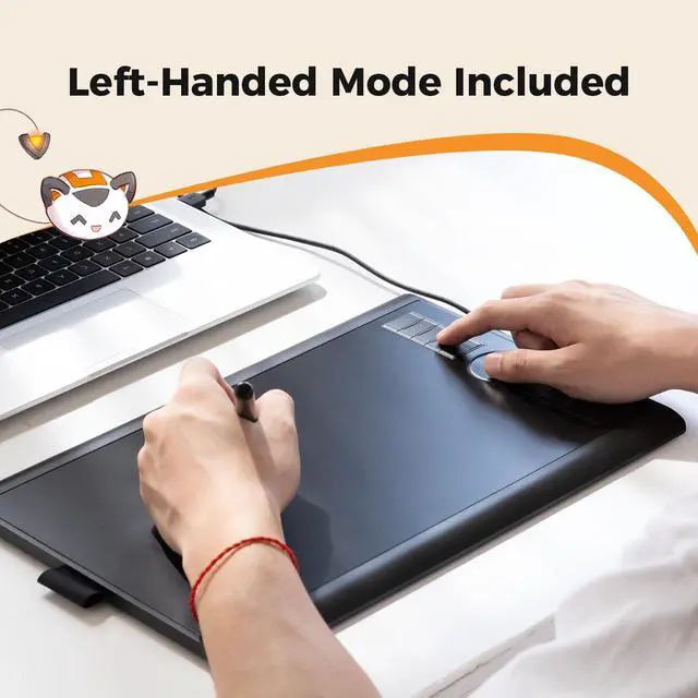 Alt view image 7 of 7 - M10K Drawing Tablet, 10x6 inch Large Graphics Tablet with Touch Ring, 8192 Levels Battery-Free Stylus, 10 Hot Keys, Art Tablet for Design, Writing, Editing, Work with Mac, Windows, Android