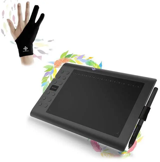 Main image of M106K PRO 10 x 6.25 Graphics Drawing Tablet with 8192 Levels Tilt Supported Battery-Free Stylus for Windows/mac/Android OS & GAOMON Two Finger Glove