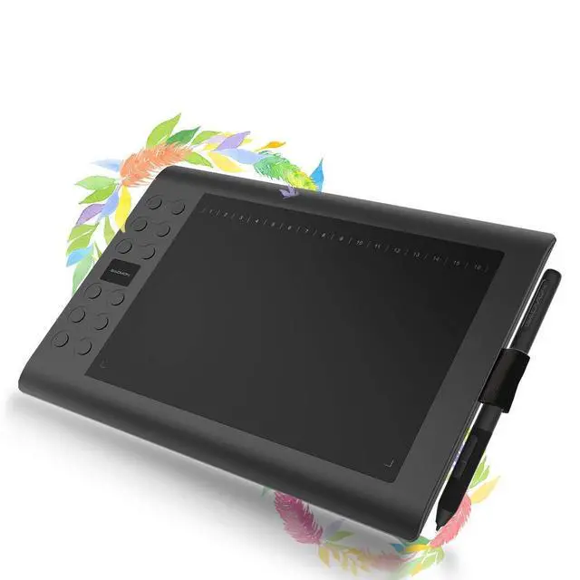 Alt view image 2 of 7 - M106K PRO 10 x 6.25 Graphics Drawing Tablet with 8192 Levels Tilt Supported Battery-Free Stylus for Windows/mac/Android OS & GAOMON Two Finger Glove