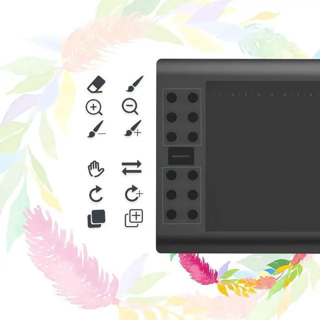 Alt view image 4 of 7 - M106K PRO 10 x 6.25 Graphics Drawing Tablet with 8192 Levels Tilt Supported Battery-Free Stylus for Windows/mac/Android OS & GAOMON Two Finger Glove