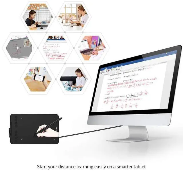 Alt view image 5 of 7 - Wireless Drawing Tablet Deco mini7W Graphic Tablet Pen Tablet with 8192 Levels Pressure, 7 x 4 inch Artist Tablet for Online Teaching/E-Learning Compatible with Window/Mac/Android/Chrome/Linux